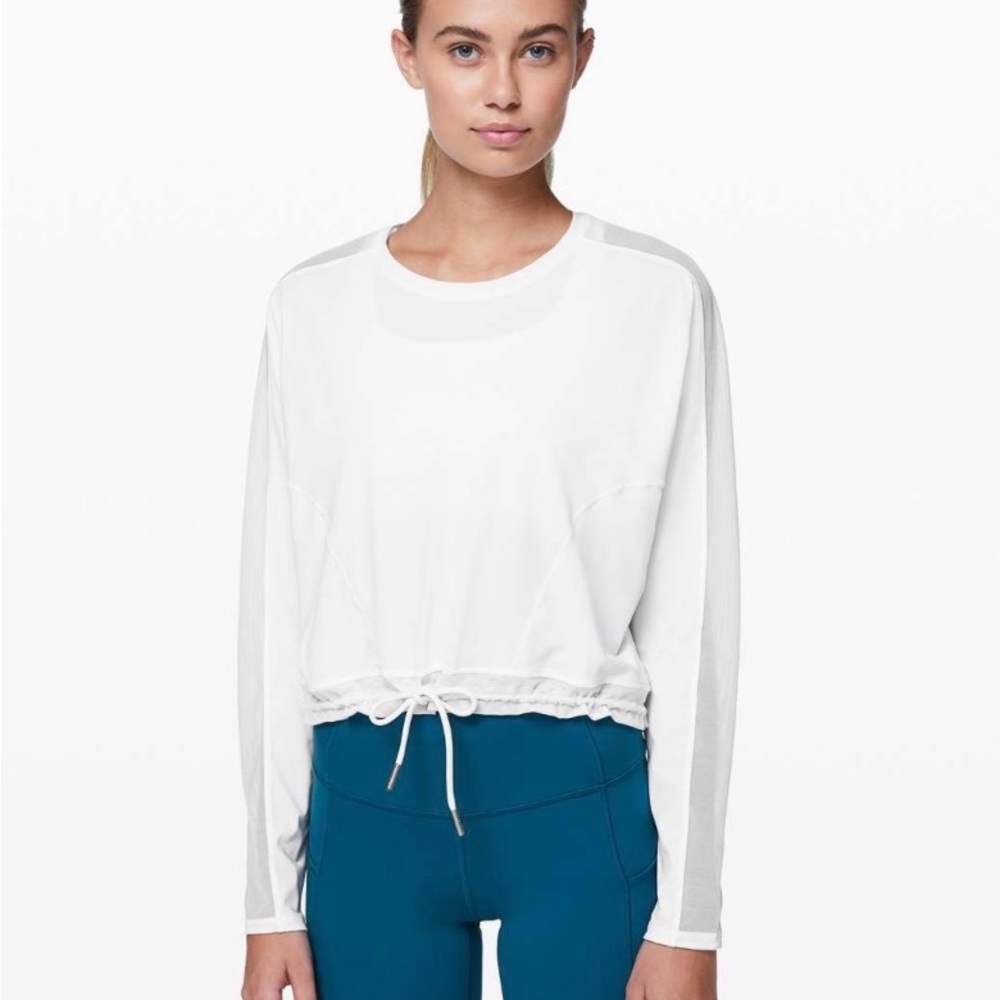 Lululemon Athletica Reach For The Run White Long Sleeve Top 8
